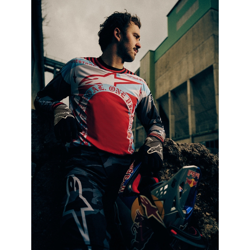 Motokrosový dres Alpinestars Techstar limitovaná edice Beast Coast šedo-černo-oranžový