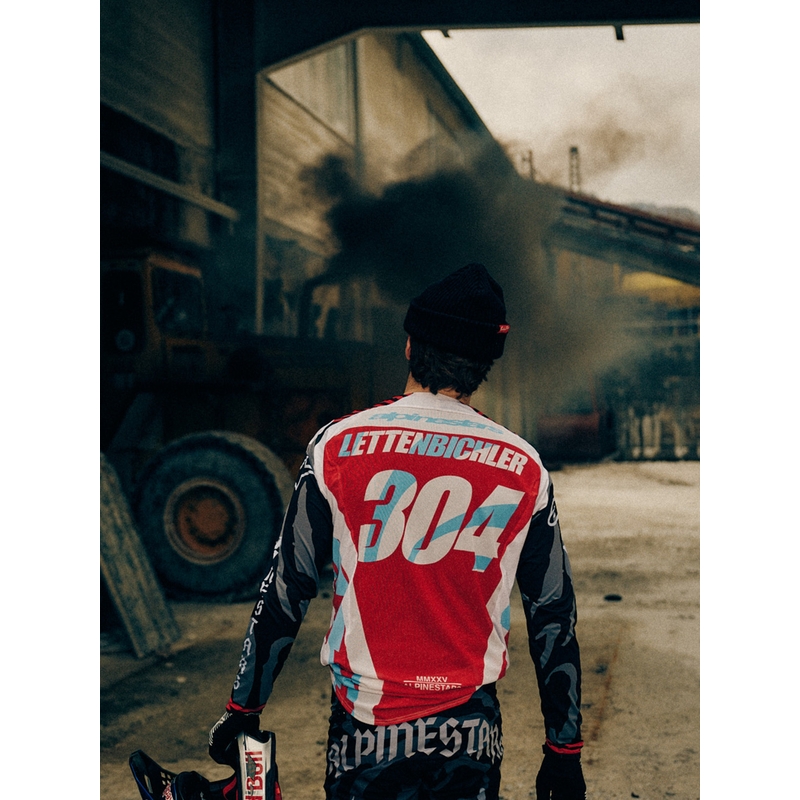 Motokrosový dres Alpinestars Techstar limitovaná edice Beast Coast šedo-černo-oranžový