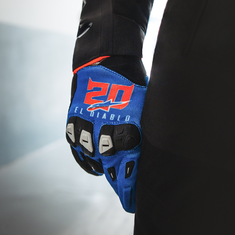 Rukavice na motorku Alpinestars SP X 1 FQ20 kolekce modro-černo-fluo červené