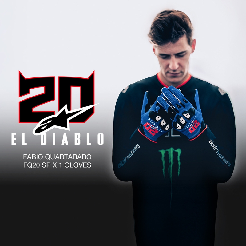 Rukavice na motorku Alpinestars SP X 1 FQ20 kolekce modro-černo-fluo červené