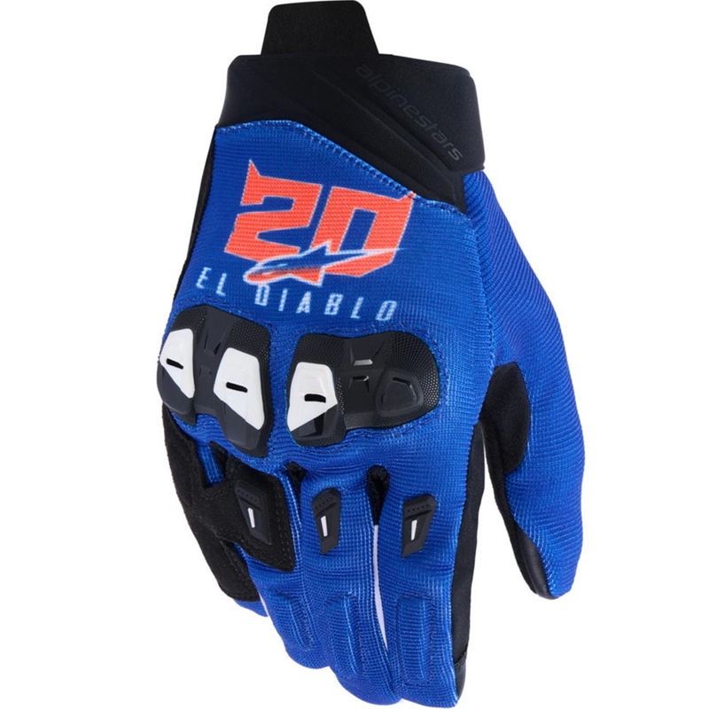 Rukavice na motorku Alpinestars SP X 1 FQ20 kolekce modro-černo-fluo červené