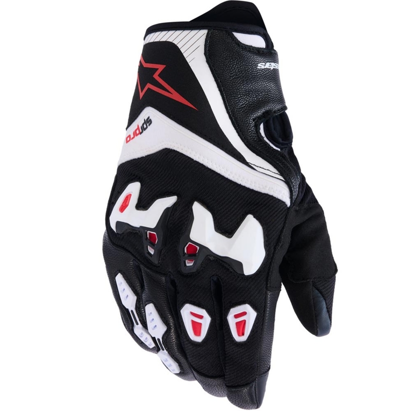 Rukavice na motorku Alpinestars SP-R PRO černo-bílo-červené