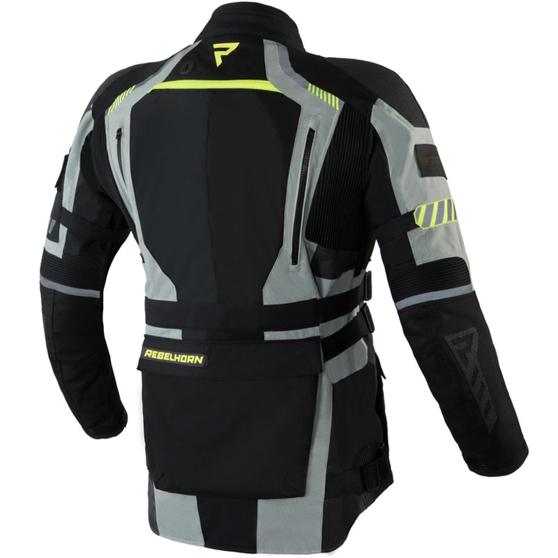 Bunda na motorku Rebelhorn Patrol šedo-černo-fluo žlutá