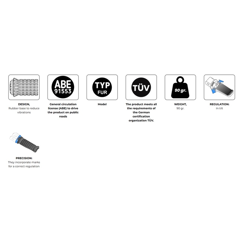 Stupačky bez adaptérů PUIG R-FIGHTER S zelená