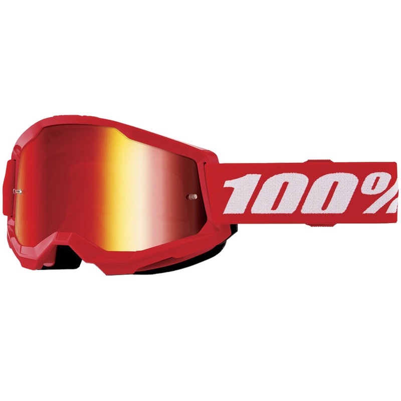 Dětské motokrosové brýle 100% STRATA 2 červené červené plexi