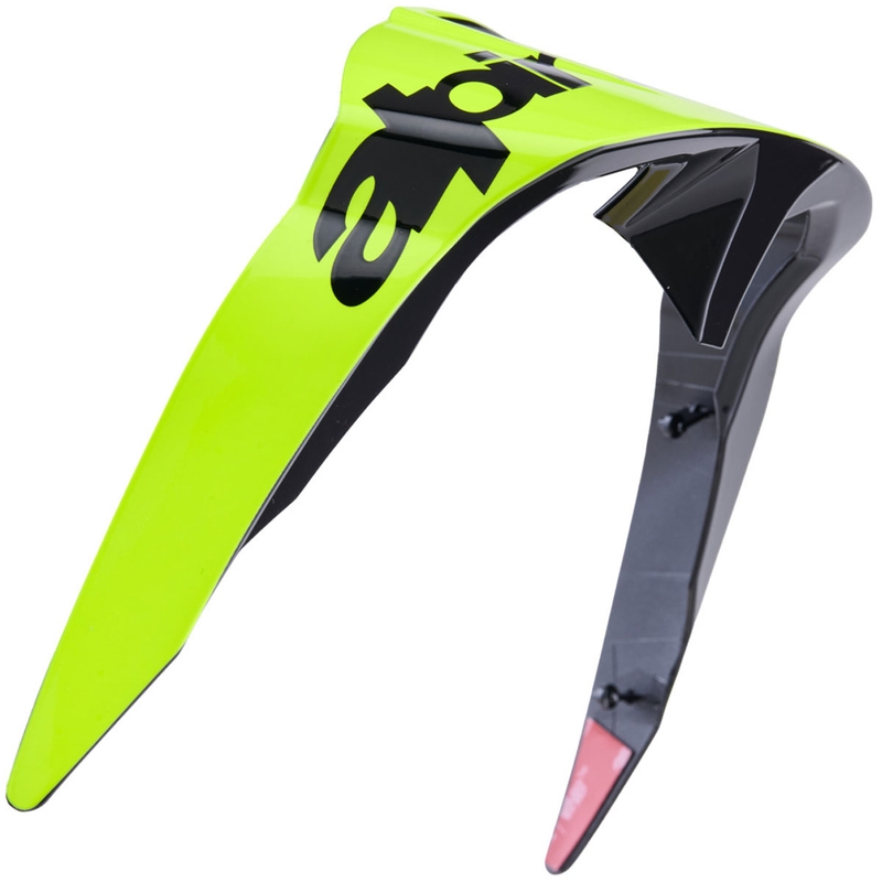 Aerodynamický spoiler pro helmy na motorku Alpinestars Supertech R10 Arius standardní profil fluo žluto-černý
