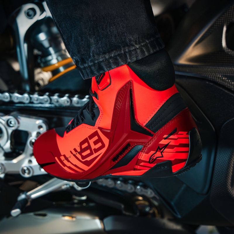 Boty na motorku Alpinestars Faster-4 MM93 kolekce fluo červeno-červeno-černé