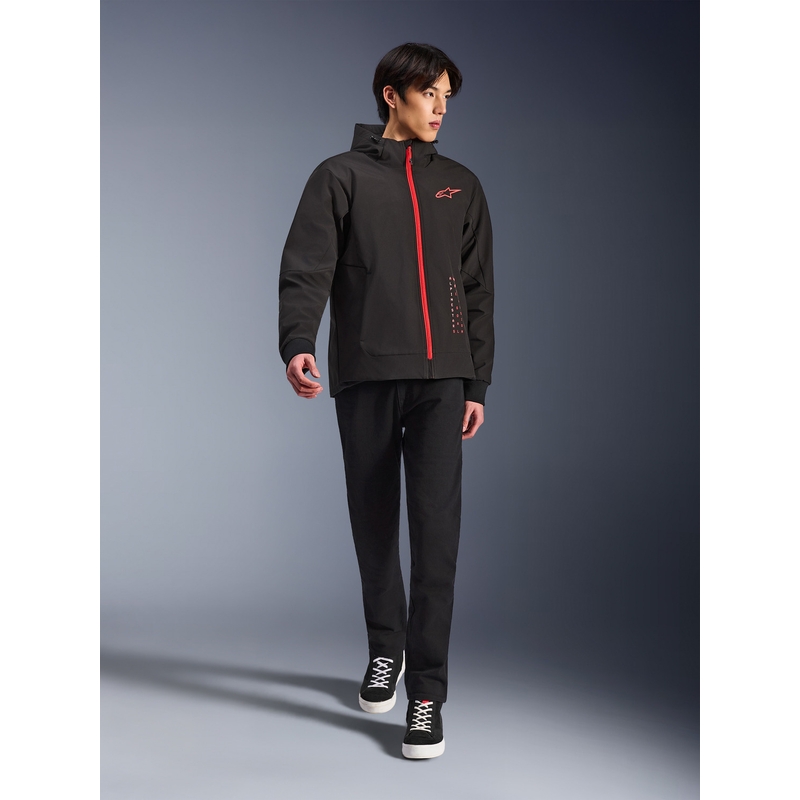 Mikina na motorku Alpinestars RADIUM TECH HOODIE černo-červená