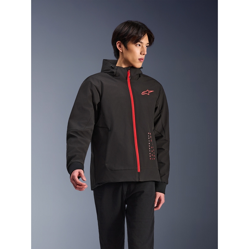 Mikina na motorku Alpinestars RADIUM TECH HOODIE černo-červená
