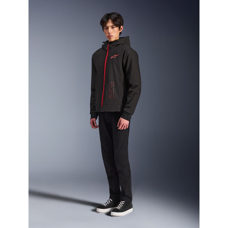 Mikina na motorku Alpinestars RADIUM TECH HOODIE černo-červená