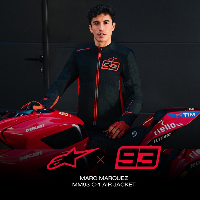 Bunda na motorku Alpinestars C-1 AIR MM93 kolekce fluo červeno-červeno-černá