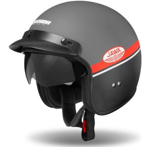 Otevřená přilba na motorku Cassida Oxygen Jawa OHC šedo-červeno-černo-bílá - II. jakost