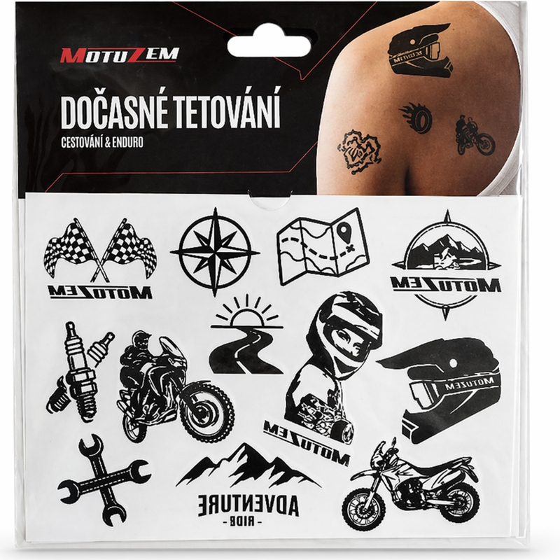 Dočasné tetování MotoZem Cestování & Enduro