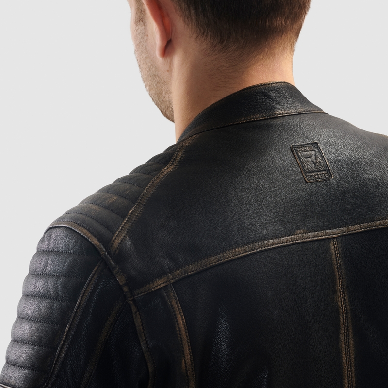 Kožená bunda na motorku Rebelhorn Hunter II hnědá - II. jakost
