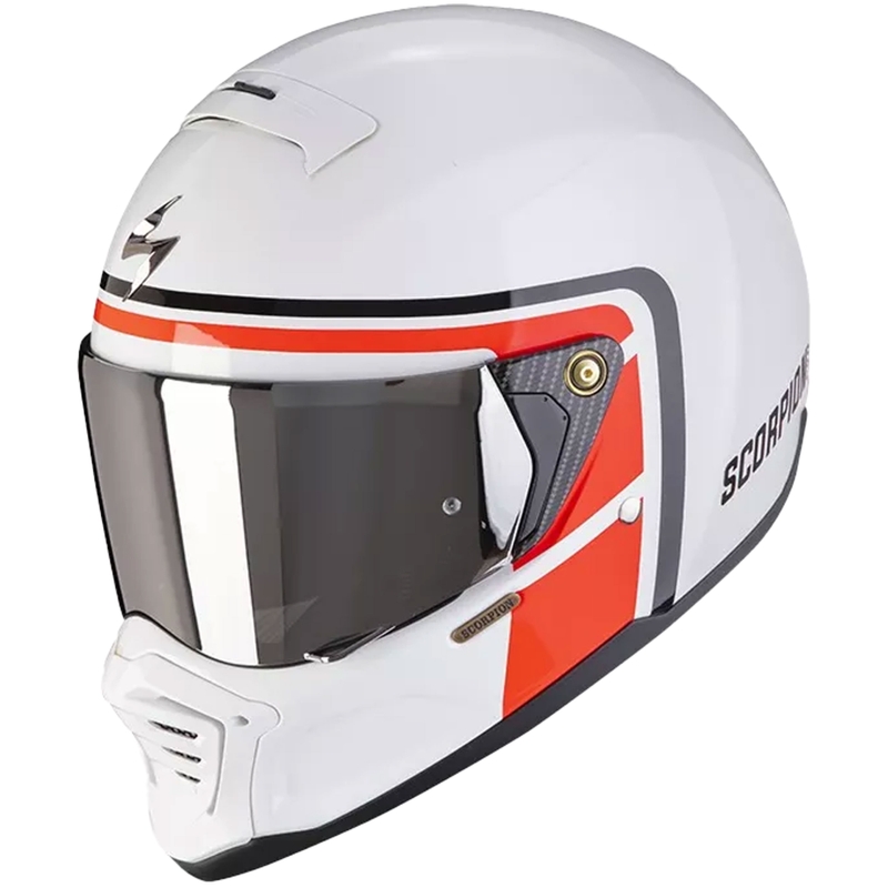 Přilba na motorku Scorpion EXO-HX1 NOSTALGIA bílo-červeno-černá - II. jakost