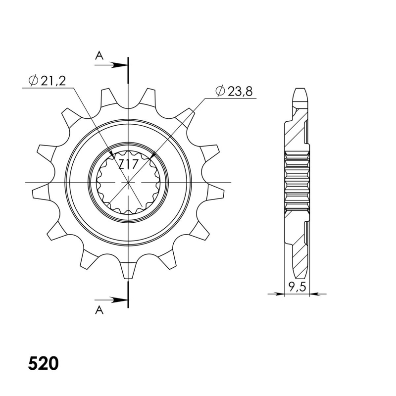 Řetězové kolečko SUPERSPROX 13 zubů, 520