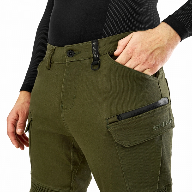 Prodloužené kalhoty na motorku Shima Giro 3.0 khaki