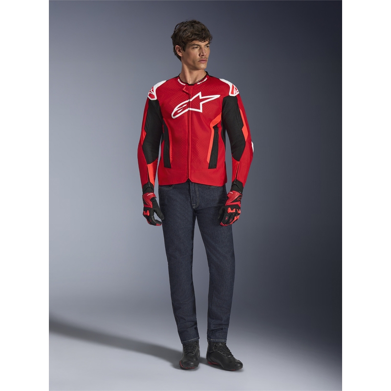 Bunda na motorku Alpinestars T-GP Air červeno-fluo červeno-bílo-černá