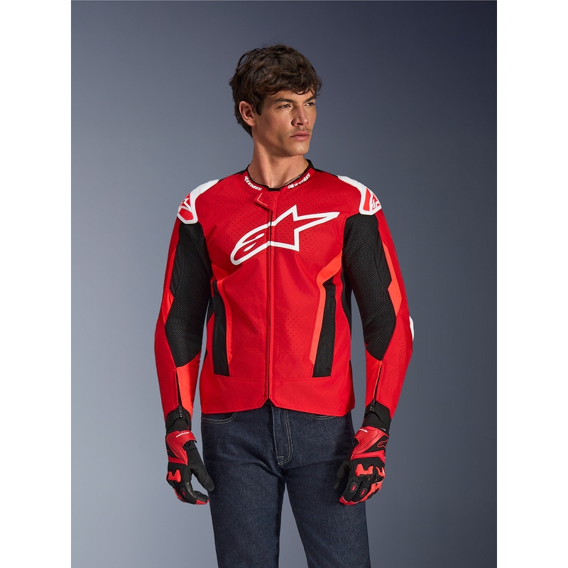 Bunda na motorku Alpinestars T-GP Air červeno-fluo červeno-bílo-černá