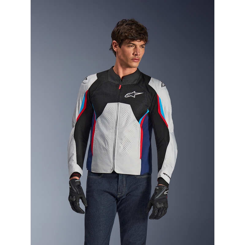 Bunda na motorku Alpinestars AST V3 Air bílo-modro-červeno-černá