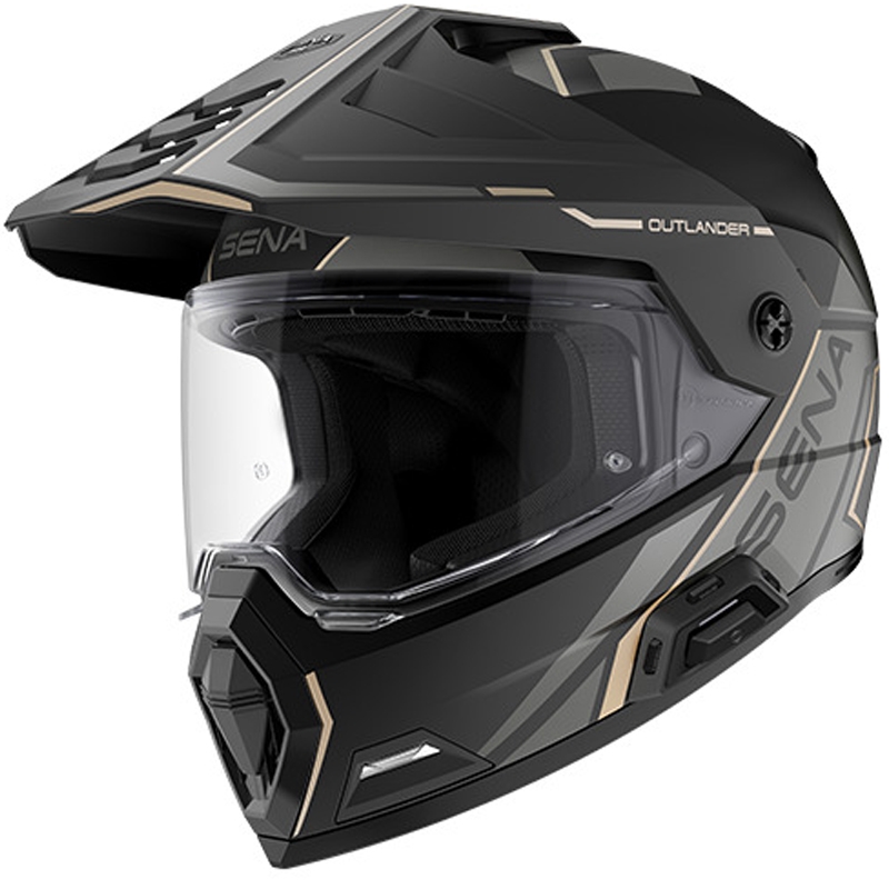 Enduro helma na motorku s headsetem SENA Outlander matná černá
