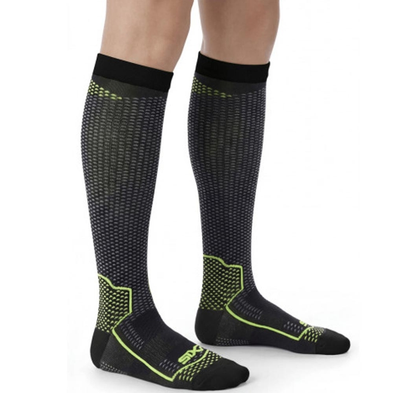 Funkční podkolenky SIXS LONG V3 černý carbon-žluté