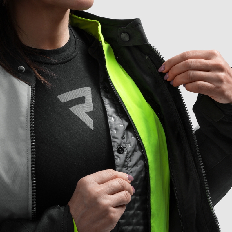 Dámská bunda na motorku Rebelhorn Swift světle šedo-fluo žlutá