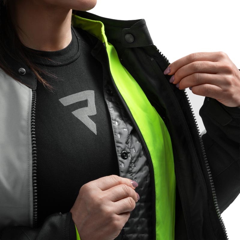 Dámská bunda na motorku Rebelhorn Swift světle šedo-fluo žlutá
