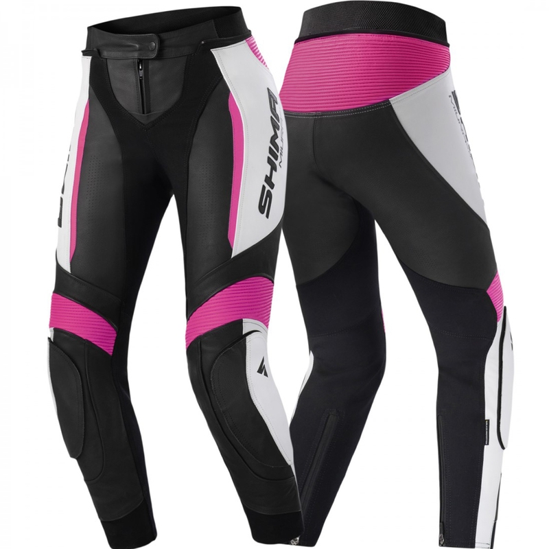 Dámské kalhoty na motorku Shima Miura 2.0 černo-fluo růžové