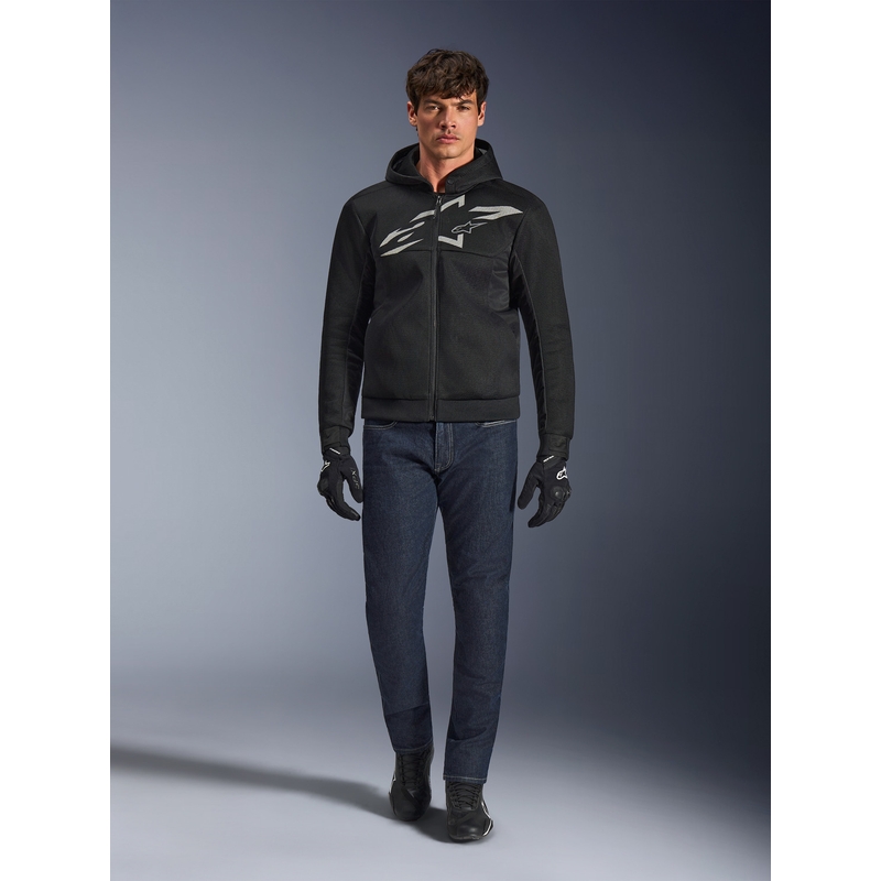 Mikina na motorku Alpinestars Chrome Superairflow černo-tmavě šedo-bílá