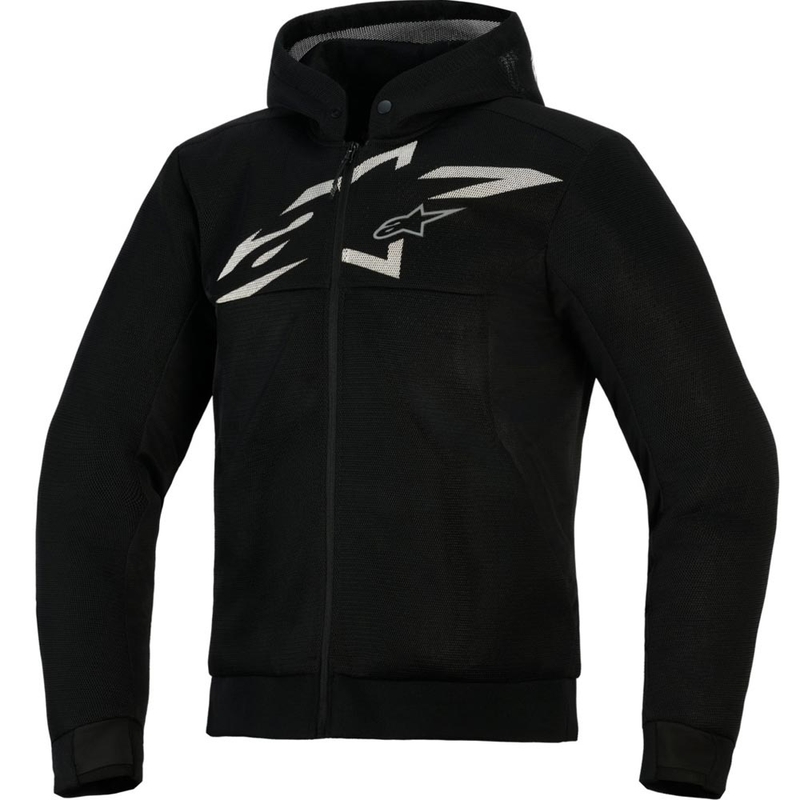 Mikina na motorku Alpinestars Chrome Superairflow černo-tmavě šedo-bílá
