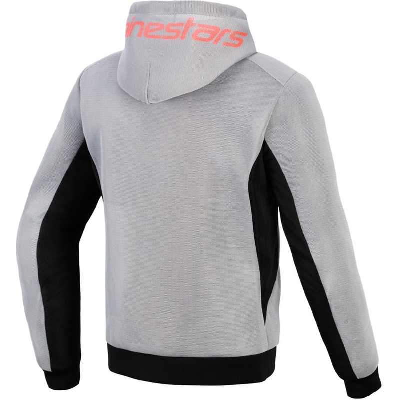Mikina na motorku Alpinestars Chrome Superairflow černo-světle šedo-fluo červená