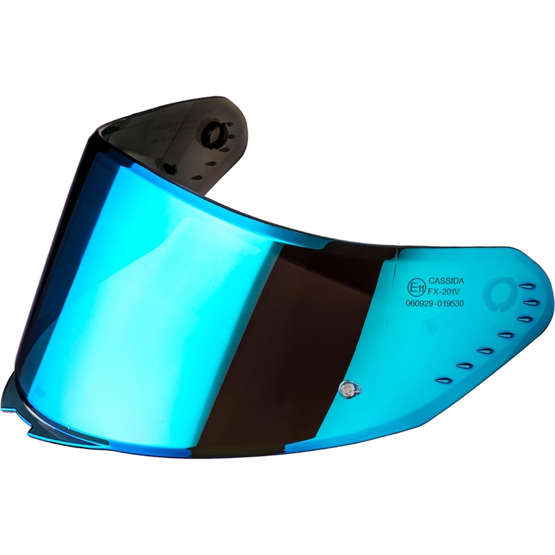 Plexi pro helmy Cassida AERO s přípravou pro Pinlock REVO zrcadlově modré