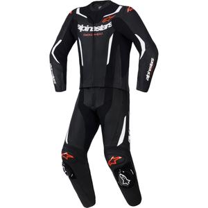 Dvoudílná kožená kombinéza Alpinestars GP Force V2 černo-bílo-fluo červená