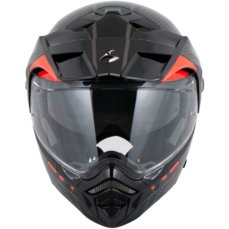 Výklopná helma na motorku Scorpion ADX-2 LEWIS černo-červená