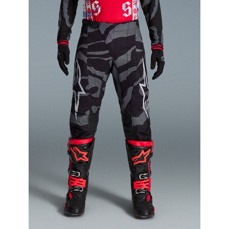 Motokrosové kalhoty Alpinestars Techstar limitovaná edice Beast Coast šedo-černo-oranžové