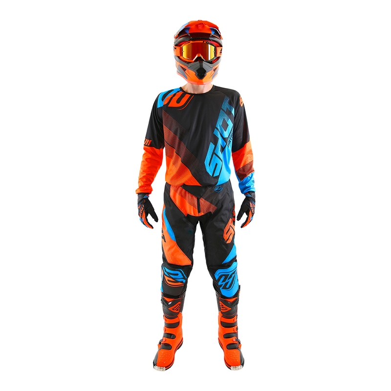 Motokrosové kalhoty Shot DEVO Ultimate modro-fluo oranžové výprodej