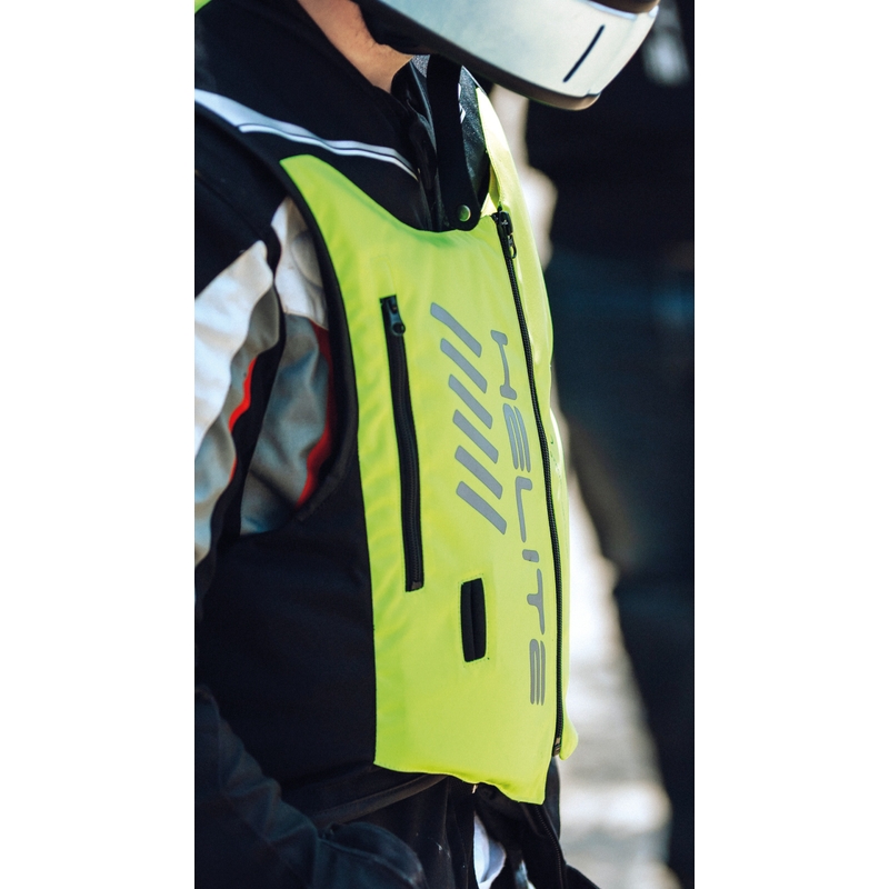 Airbagová vesta Helite Double Turtle Hivis zeleno-žlutá