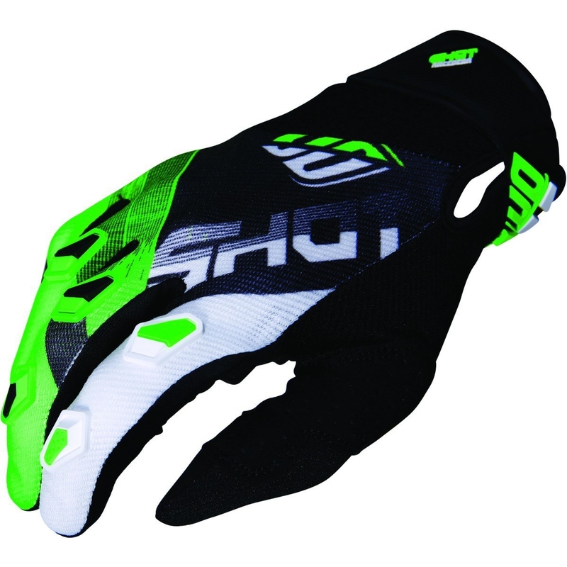 Motokrosové rukavice Shot DEVO Ultimate černo-fluo zelené