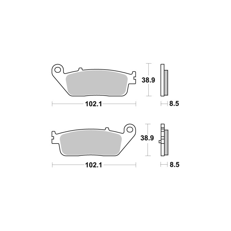Brzdové destičky BREMBO Brzdové destičky pro skútry CC pro KYMCO Xciting 500 2004-2015, KYMCO Xciting 400 / S / VS 2012-2014