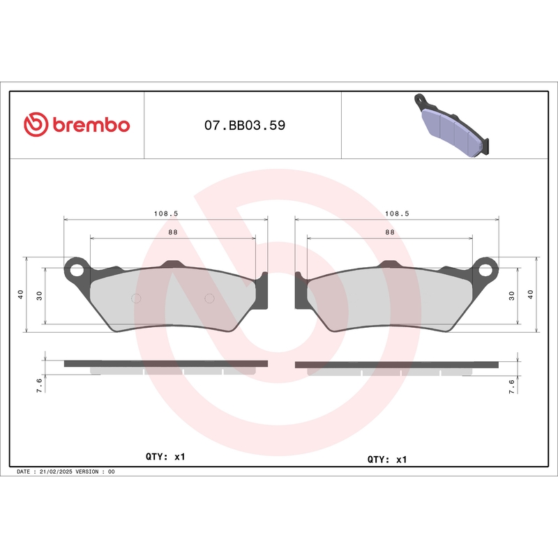 Brzdové destičky BREMBO GENUINE