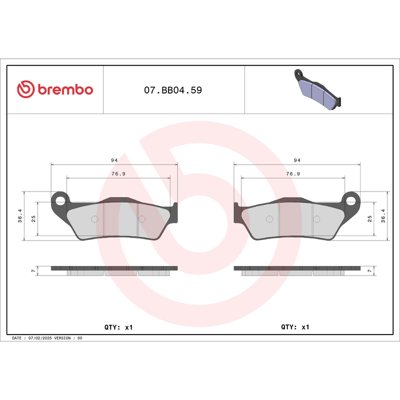 Brzdové destičky BREMBO GENUINE