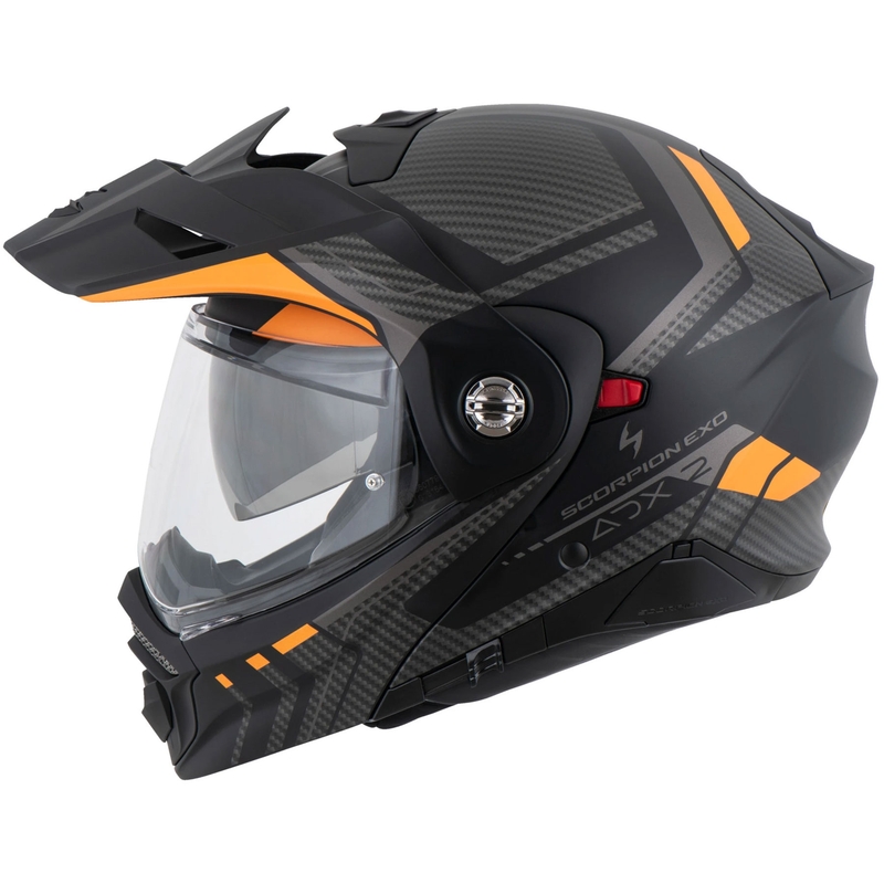 Výklopná helma na motorku Scorpion ADX-2 LEWIS matná černo-oranžová