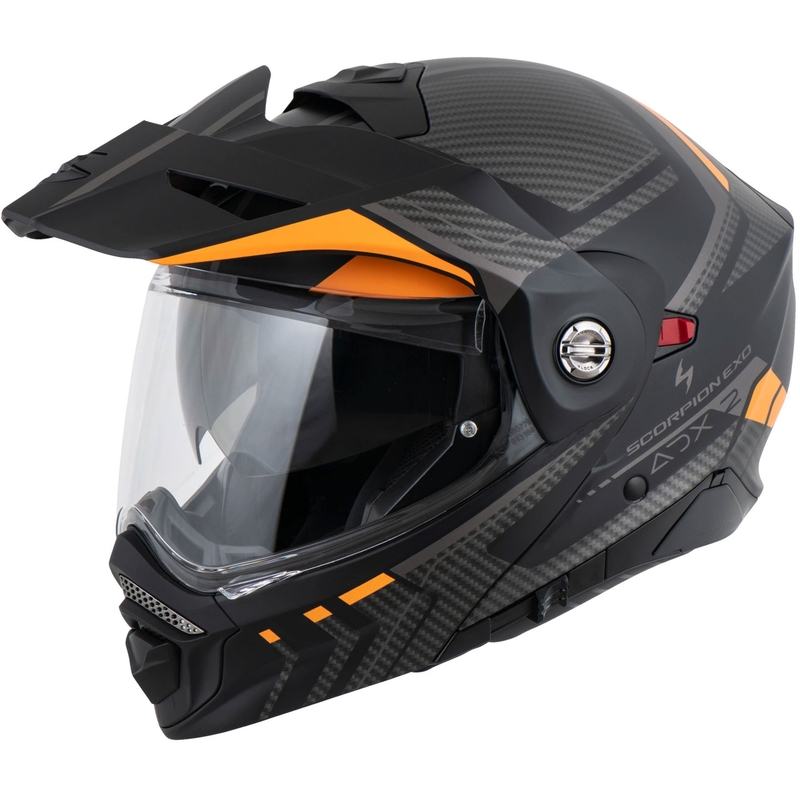 Výklopná helma na motorku Scorpion ADX-2 LEWIS matná černo-oranžová