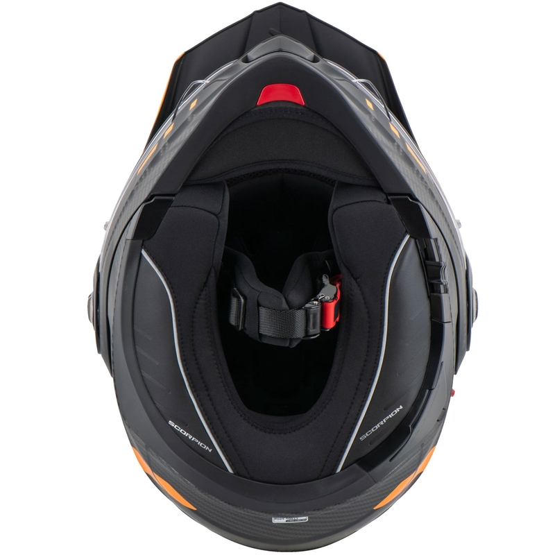 Výklopná helma na motorku Scorpion ADX-2 LEWIS matná černo-oranžová