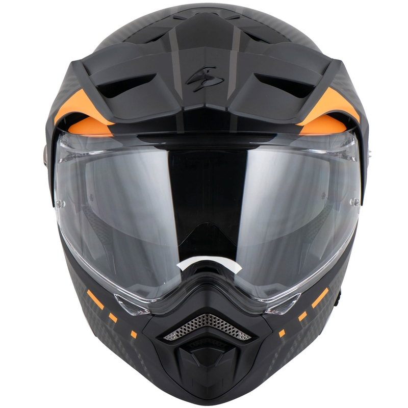Výklopná helma na motorku Scorpion ADX-2 LEWIS matná černo-oranžová