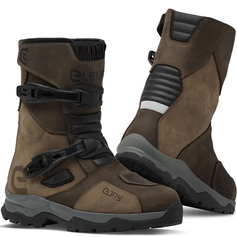 Boty na motorku Eleveit X Land ADV Low E-Dry hnědé