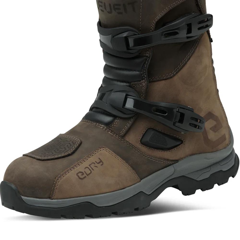 Boty na motorku Eleveit X Land ADV Low E-Dry hnědé