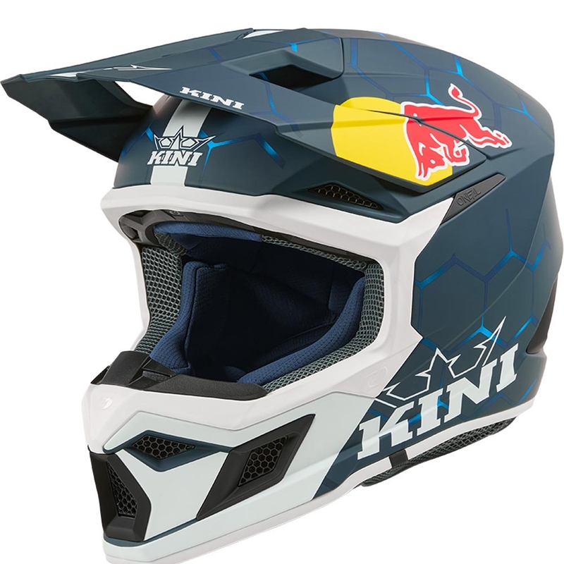 Motokrosová helma KINI Red Bull MX3 1.0 modro-bílá