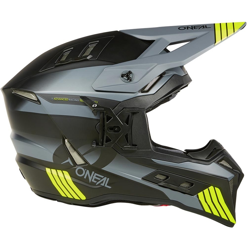 Motokrosová helma O´Neal EX-SRS Hitch černo-šedo-fluo žlutá